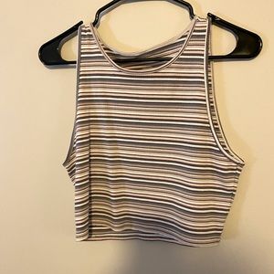 AE striped crop tank